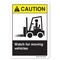 Signmission ANSI Caution Sign, Watch For Moving Vehicles, 10in X 7in Rigid Plastic, 7" W, 10" L, Landscape OS-CS-P-710-L-19795 - alternate 1